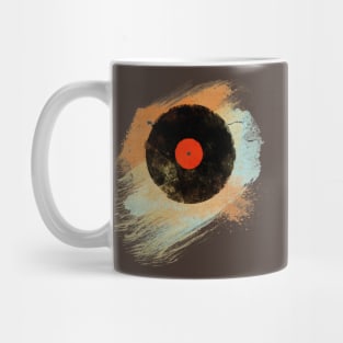 Vinyl Records Retro Music Oldies DJ Art with Paint Brushes Mug